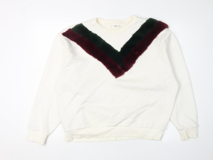 Mango Women's Ivory Pullover Sweatshirt L