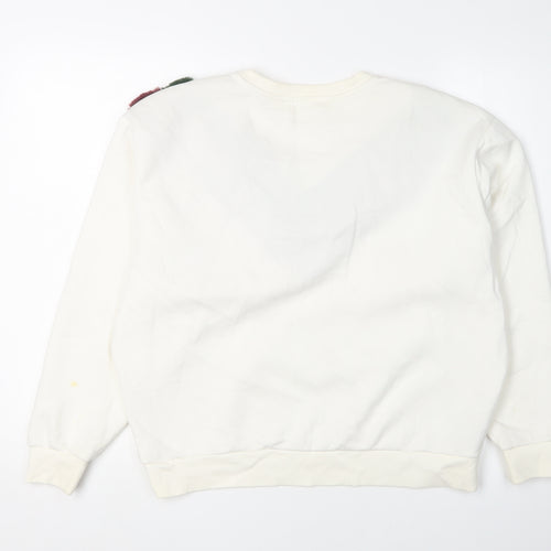 Mango Women's Ivory Pullover Sweatshirt L