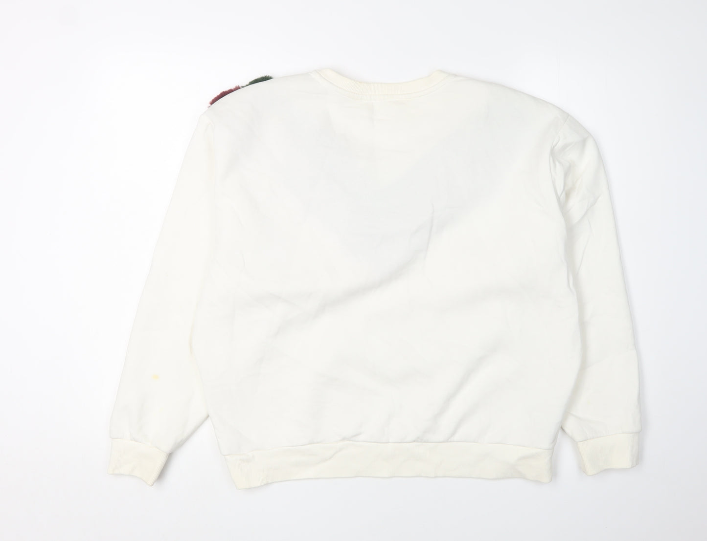 Mango Women's Ivory Pullover Sweatshirt L