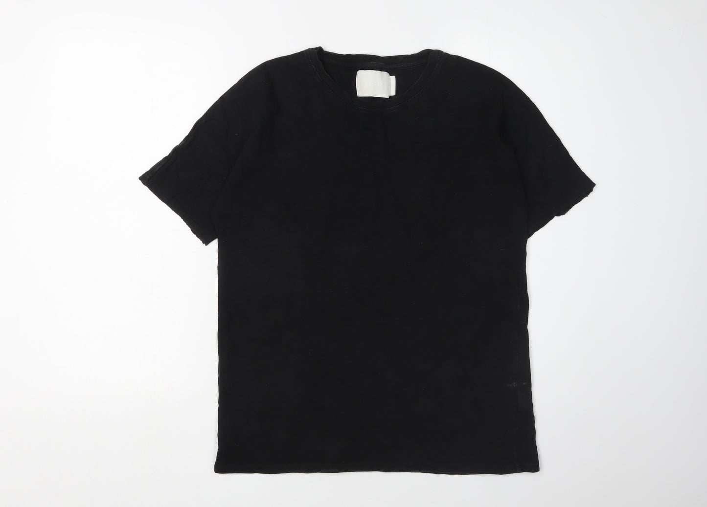 ADYN Men's Black Cotton Crew Neck T-Shirt, Size S