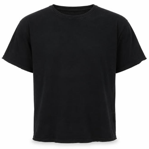 ADYN Men's Black Cotton Crew Neck T-Shirt, Size S