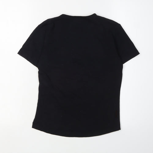 Champneys Black V-Neck T-Shirt M Unisex Casual Wear