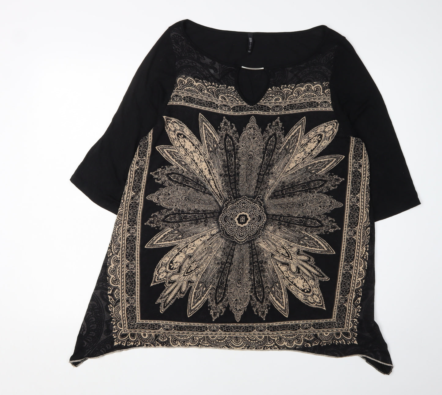 Edista Los Angeles Women's Black Tunic Blouse XL