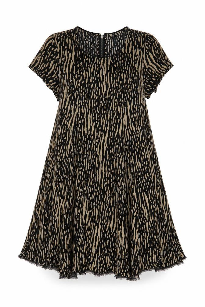 Front view of Silence + Noise Women's M Animal Print Dress