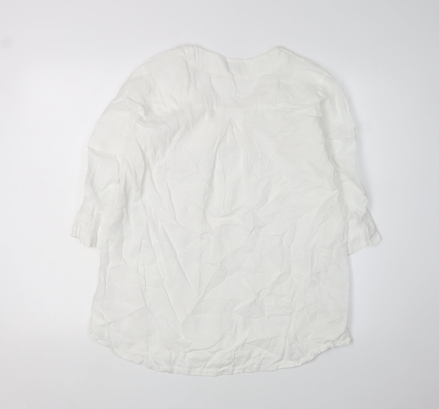 Kew 159 Women’s White Linen Tunic Blouse Size 8