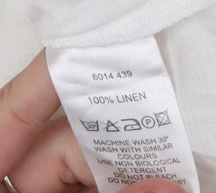 Kew 159 Women’s White Linen Tunic Blouse Size 8