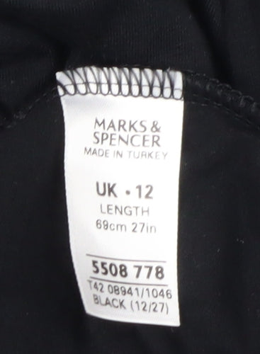 Marks and Spencer Black Midi Dress UK 12 Women Classic