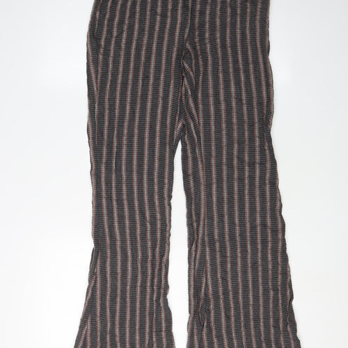 Pull&Bear Women Multicoloured Striped Flared Trousers