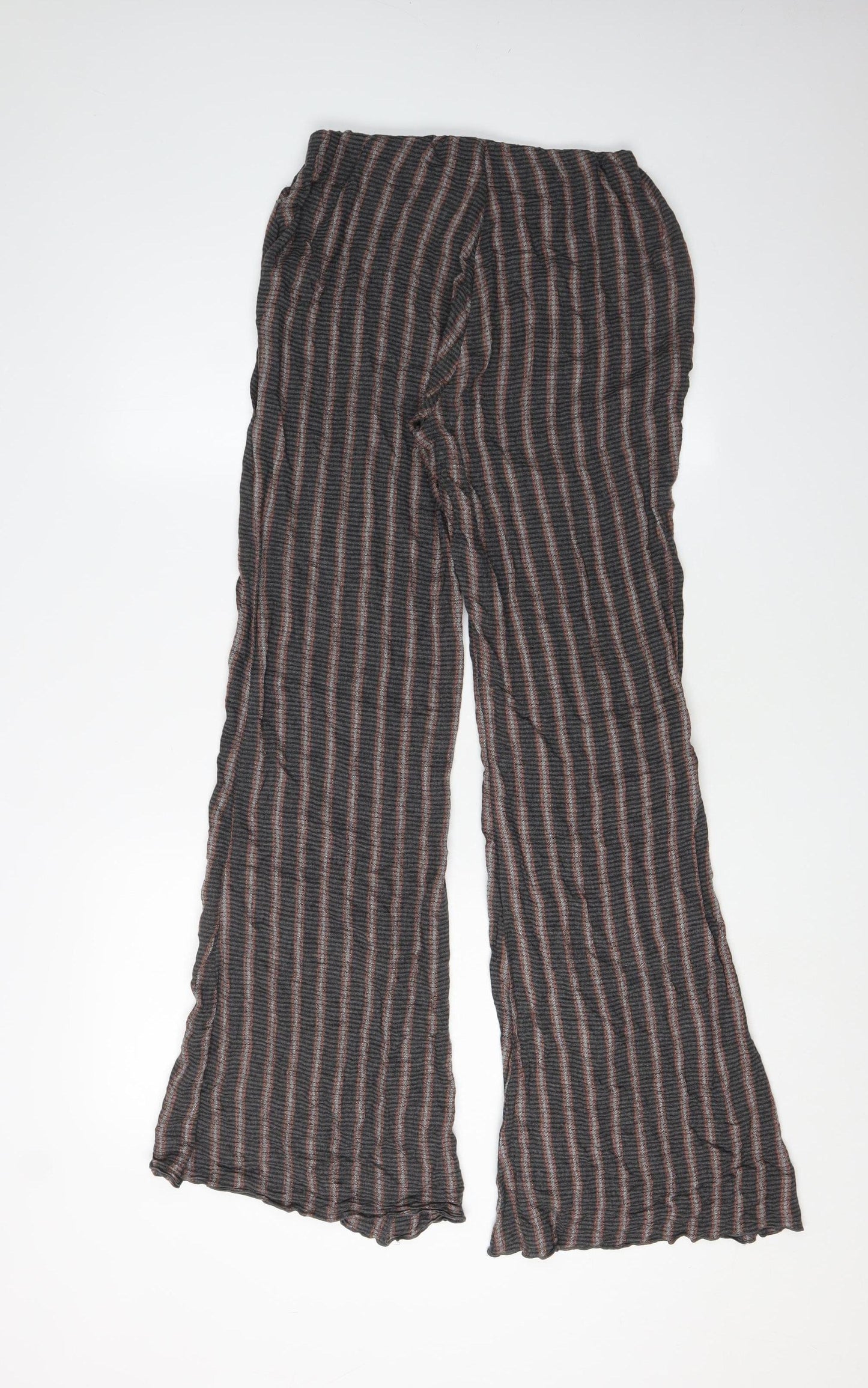 Pull&Bear Women Multicoloured Striped Flared Trousers