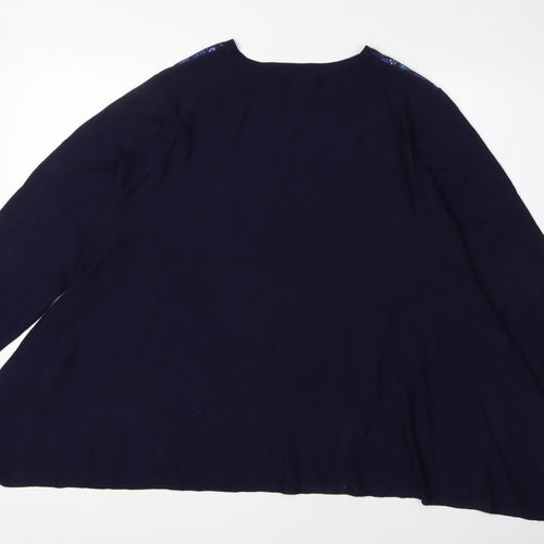 Monsoon Women's Blue Floral Pullover Jumper Size 20