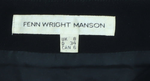 Fenn Wright Manson Black Wool Women's Pencil Skirt - Size 8