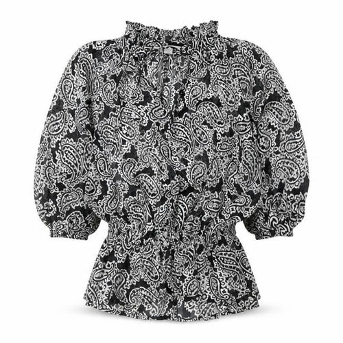H&M Women’s Black Paisley Tunic Blouse XS