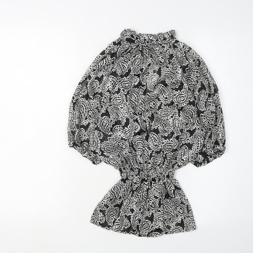 H&M Women’s Black Paisley Tunic Blouse XS