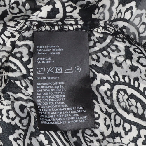 H&M Women’s Black Paisley Tunic Blouse XS