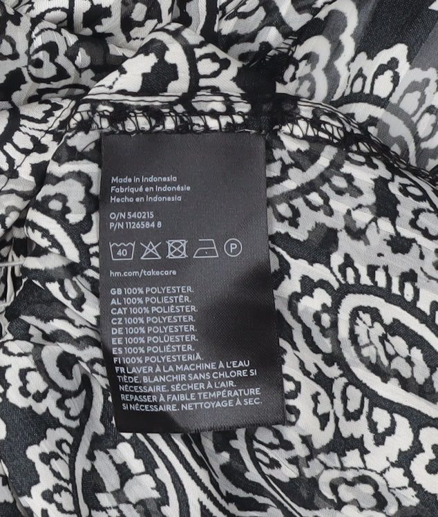 H&M Women’s Black Paisley Tunic Blouse XS