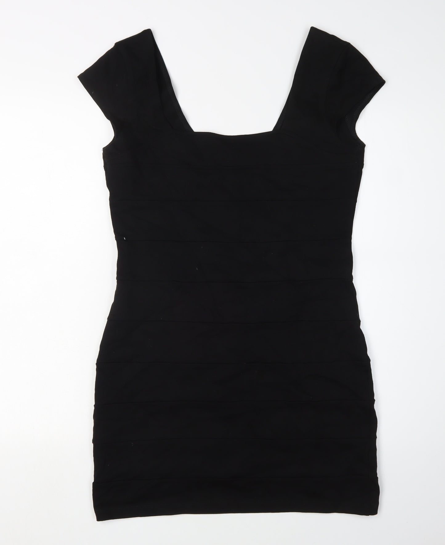 H&M Women's Black Bodycon Mini Dress - Size 12