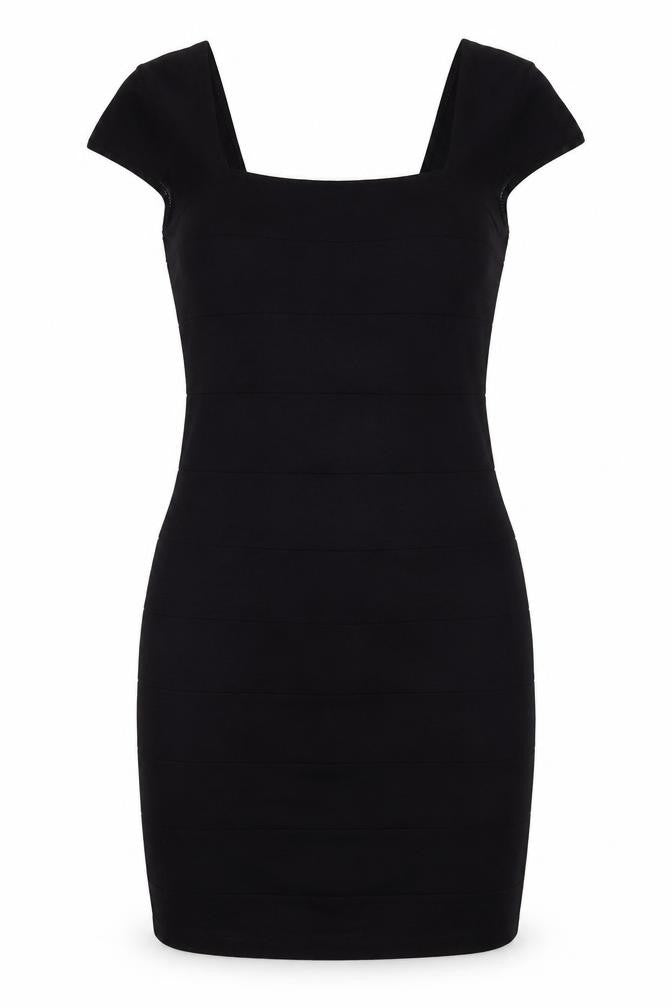 Front view of H&M Women's Black Bodycon Mini Dress -, size 12