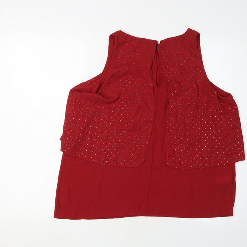 Next Women's Red Sleeveless Tank Top Size 14