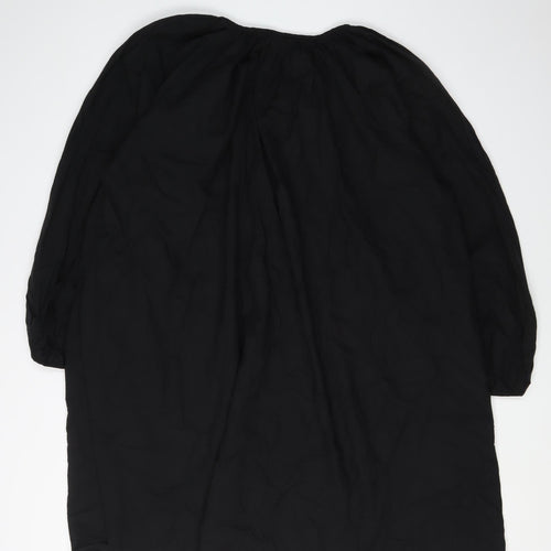H&M Women's Black Cotton Long Sleeve Dress