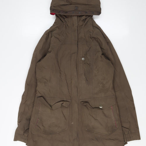 Quechua Girls Brown Parka Jacket with Hood, Size 14 Years