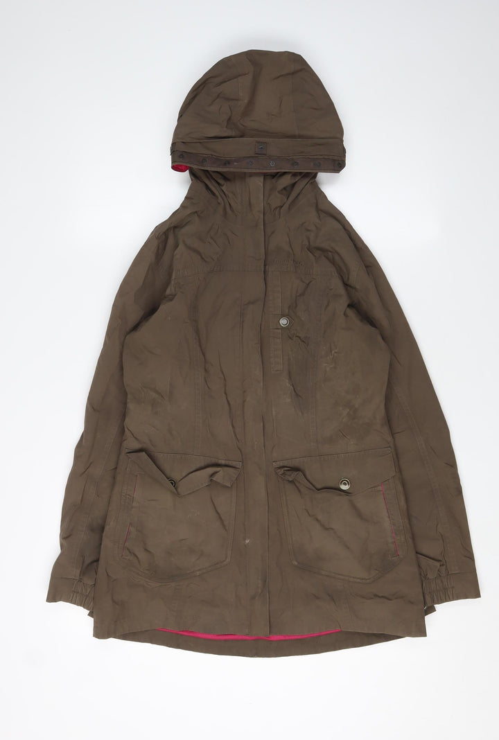 Quechua Girls Brown Parka Jacket with Hood, Size 14 Years