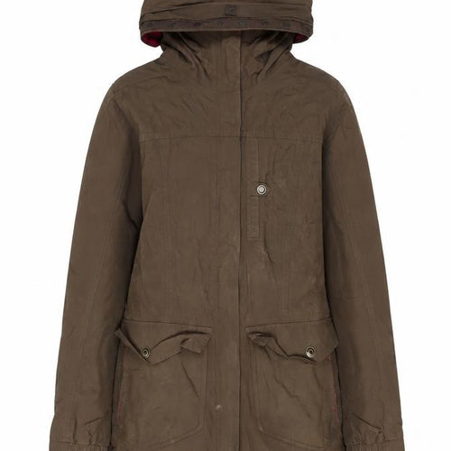 Quechua Girls Brown Parka Jacket with Hood, Size 14 Years