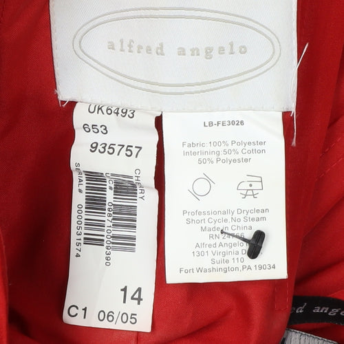Alfred Angelo Women's Red Strapless A-Line Dress Size 14