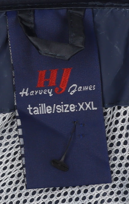 Harvey James Men's Blue 2XL Waterproof Rain Coat