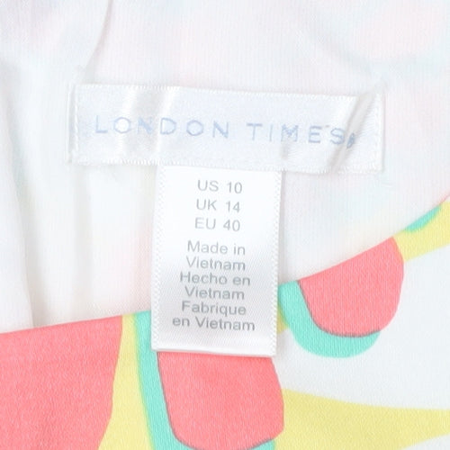 London Times Women's Multicoloured Floral Shift Dress, 14