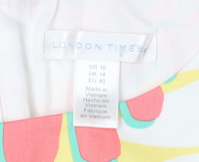 London Times Women's Multicoloured Floral Shift Dress, 14