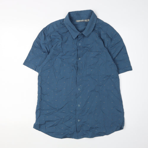 Icebreaker Men's Blue Short Sleeve Button-Up Shirt M