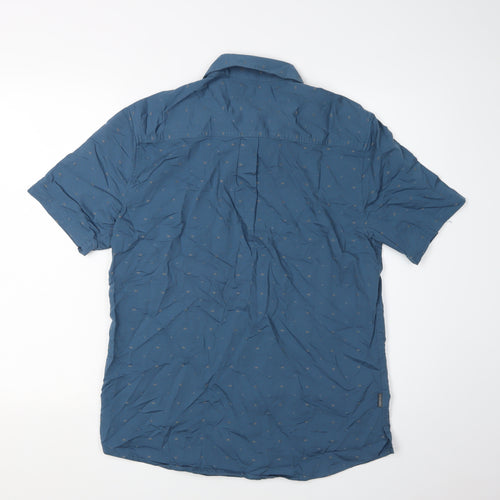 Icebreaker Men's Blue Short Sleeve Button-Up Shirt M