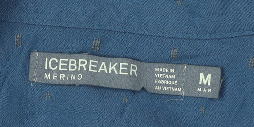 Icebreaker Men's Blue Short Sleeve Button-Up Shirt M