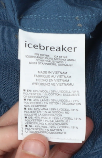 Icebreaker Men's Blue Short Sleeve Button-Up Shirt M