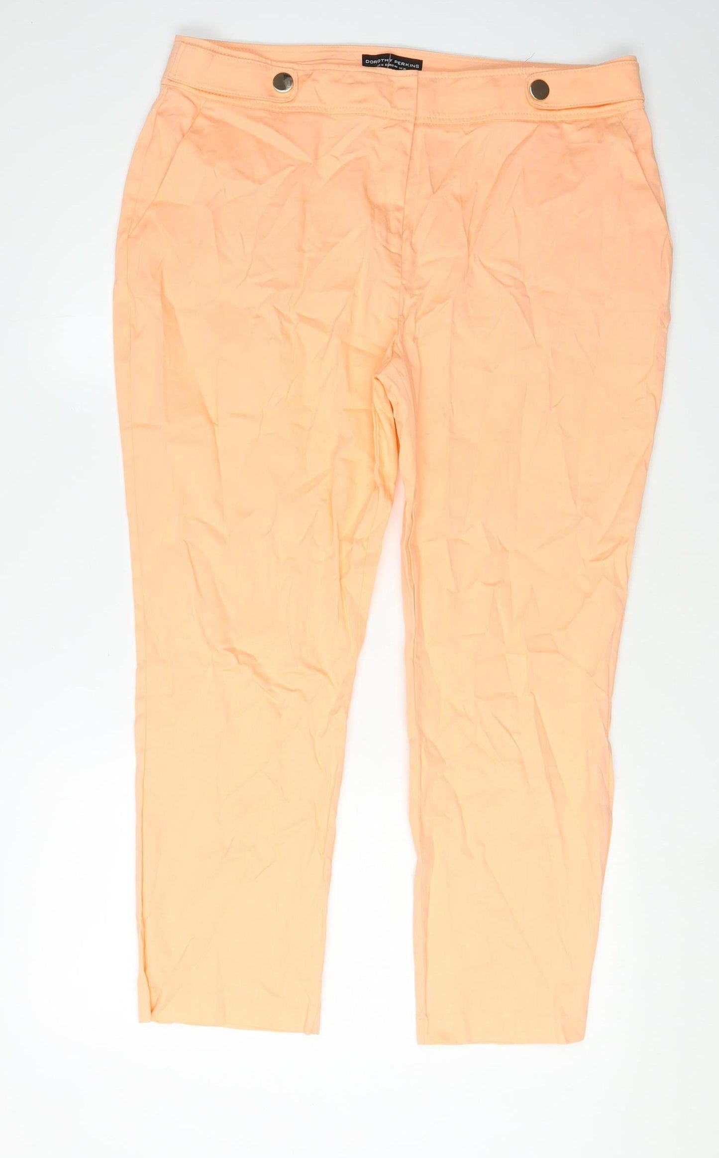Dorothy Perkins Women's Orange Chino Trousers Size 16