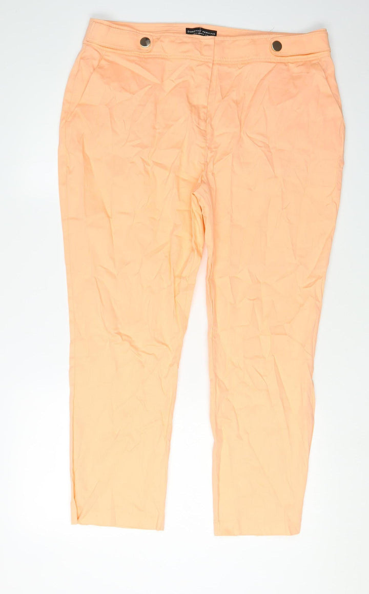 Dorothy Perkins Women's Orange Chino Trousers Size 16