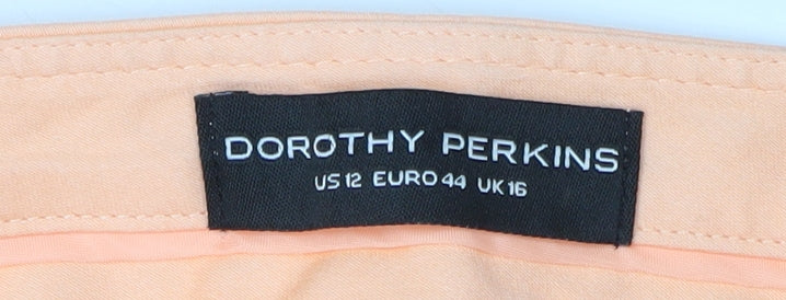 Dorothy Perkins Women's Orange Chino Trousers Size 16