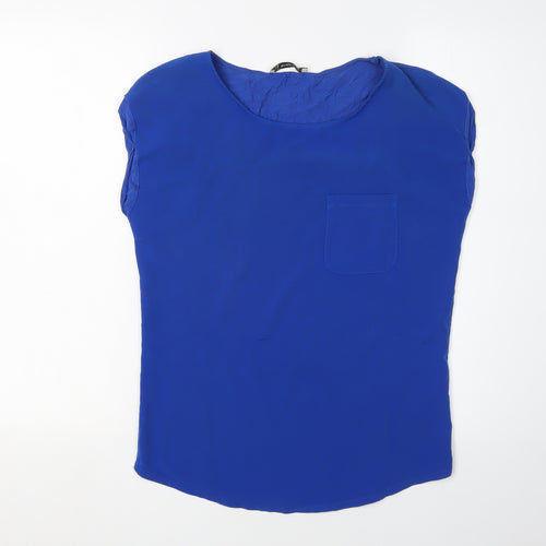 Oasis Womens Blue Sleeveless Lightweight Blouse - S