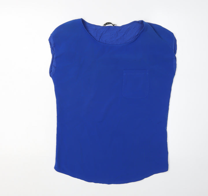 Oasis Womens Blue Sleeveless Lightweight Blouse - S