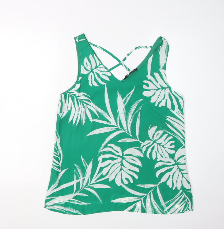 Debenhams Women's Green Floral Camisole Tank, Size 12