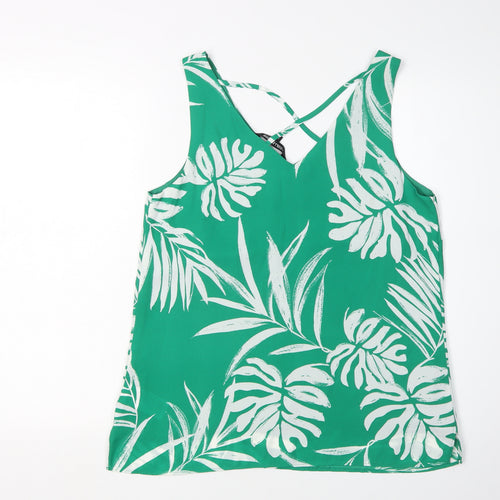Debenhams Women's Green Floral Camisole Tank, Size 12