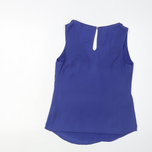 Oasis Women's Blue Sleeveless V-Neck Blouse