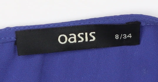 Oasis Women's Blue Sleeveless V-Neck Blouse