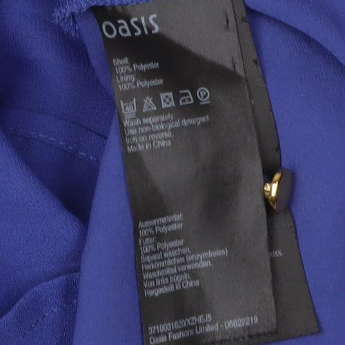 Oasis Women's Blue Sleeveless V-Neck Blouse