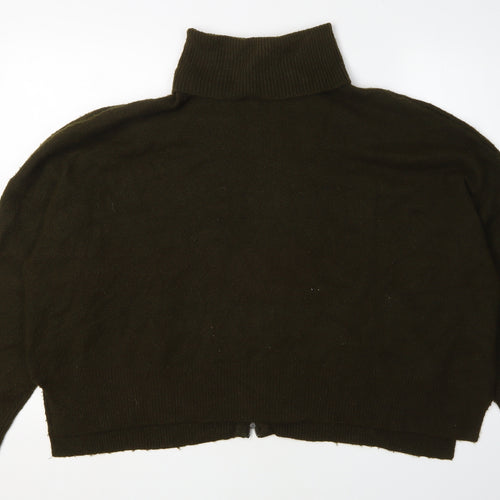 Topshop Women's Green Roll Neck Jumper UK 16