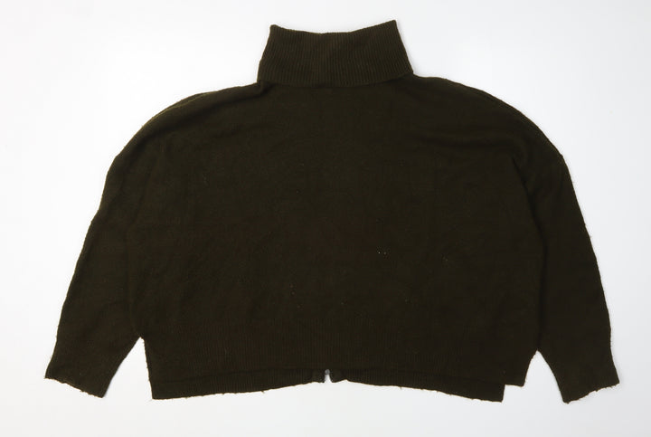 Topshop Women's Green Roll Neck Jumper UK 16