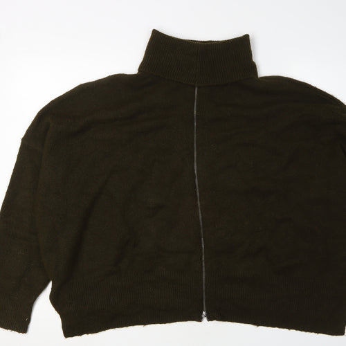 Topshop Women's Green Roll Neck Jumper UK 16