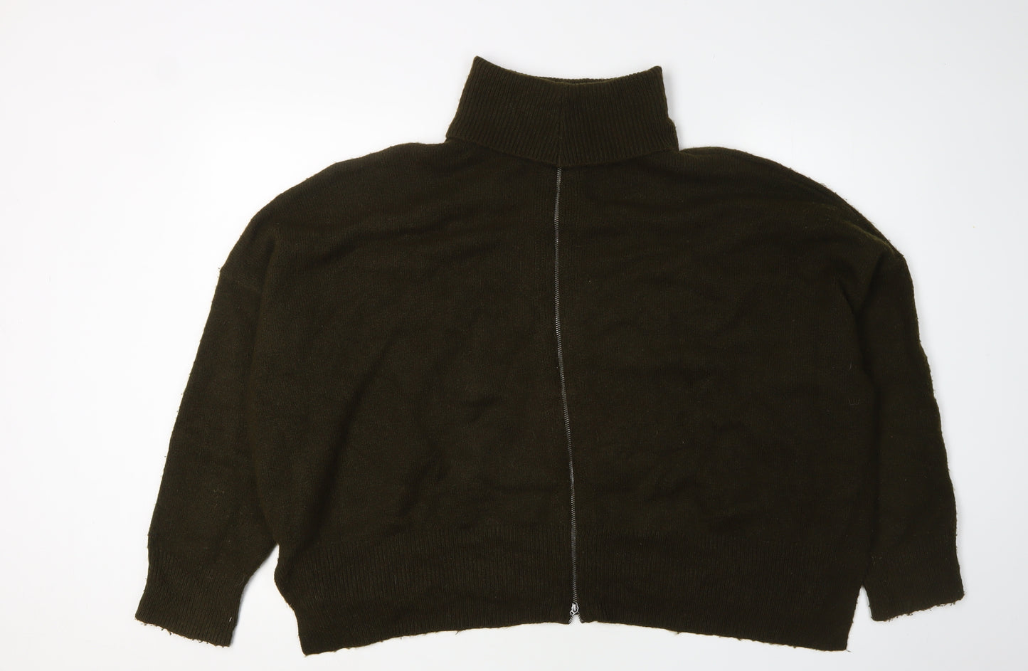 Topshop Women's Green Roll Neck Jumper UK 16