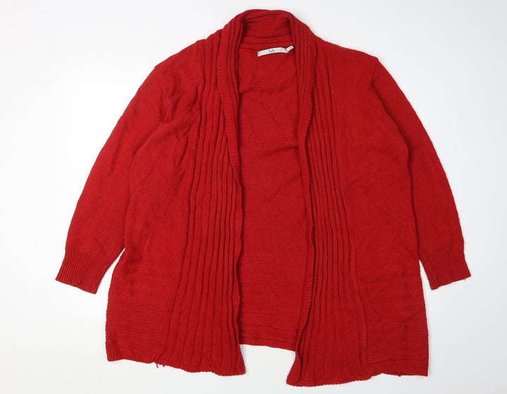 Isle Womens Plus Size Red Cardigan Jumper XL