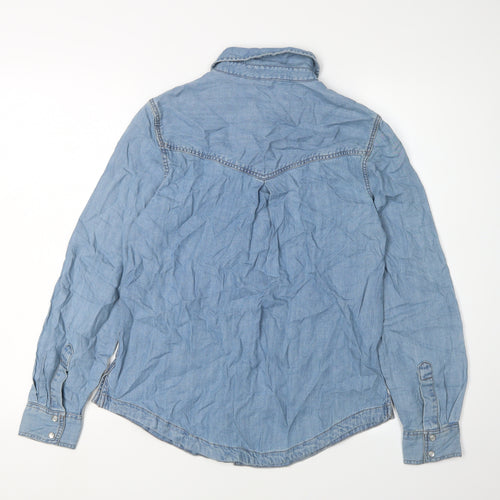 Marks and Spencer Blue Button-Up Denim Shirt, Size 6